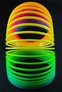A colourful plastic Slinky toy taken as part of a colour series challenge. winner of an ePHOTOzine readers' choice award